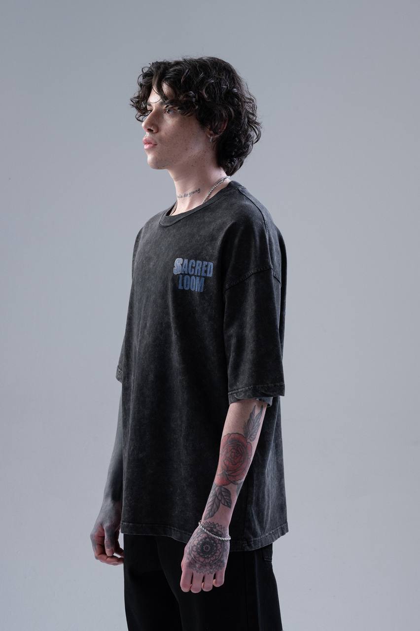WNLOK -Yüksek Kaliteli Oversize Tişört ve Pantolon Modern İkili Takım Siyah